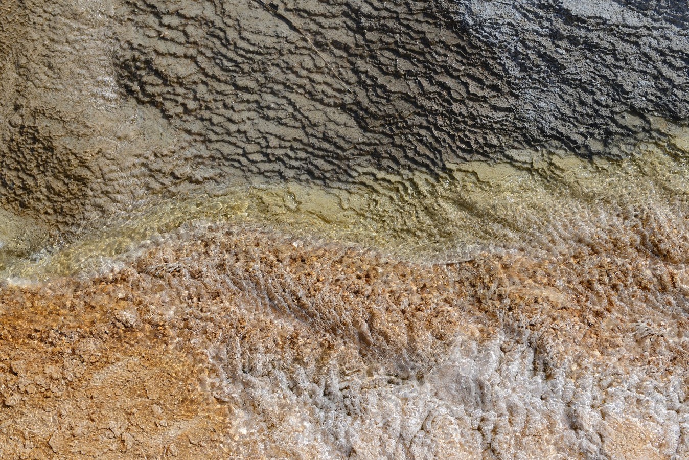 Ice dam formation along gutter edge during winter freeze-thaw cycle